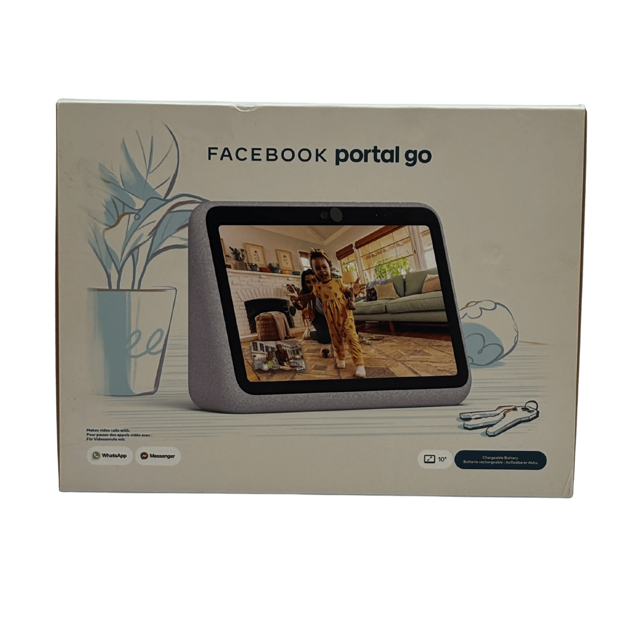 Caméra – Facebook Portal Go Webcam intelligente sans fil avec écran tactile 10,1" – Gris